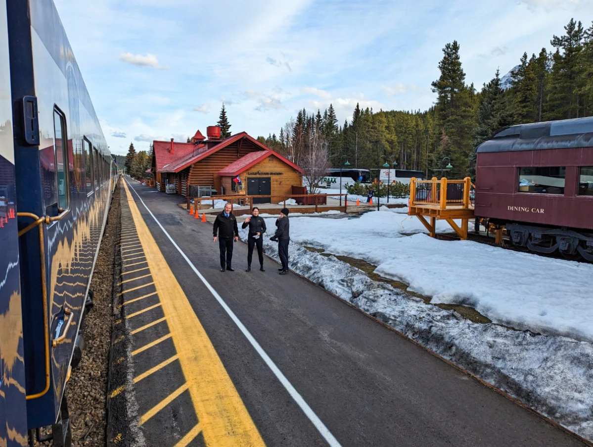 Rocky Mountaineer Train at Lake Louise Station Banff First Passage to the West 1