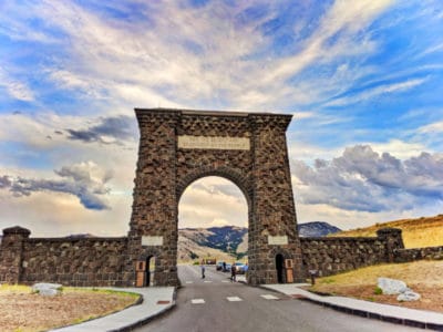 Roosevelt Arch at Gardiner Entrance Yellowstone National Park 3