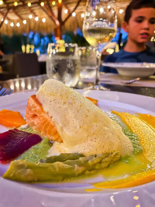 Salmon Dinner at Samana Restaurant at Club Med Punta Cana Dominican Republic 1