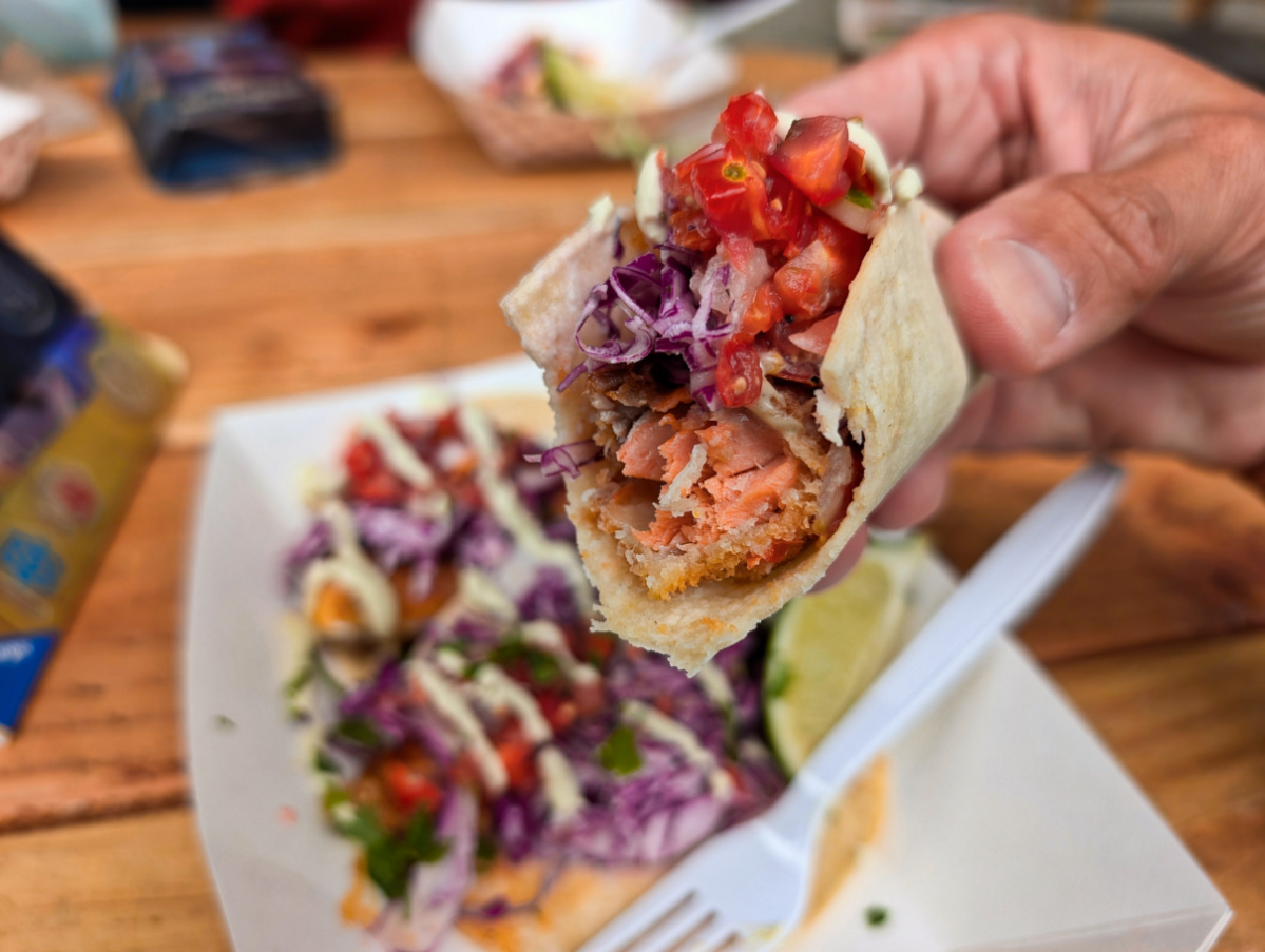 Salmon Tacos at Food Truck Court in Juneau Alaska 1