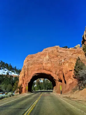 Sandstone Arch tunnel in Dixie National Forest Bryce Canyon Utah 1