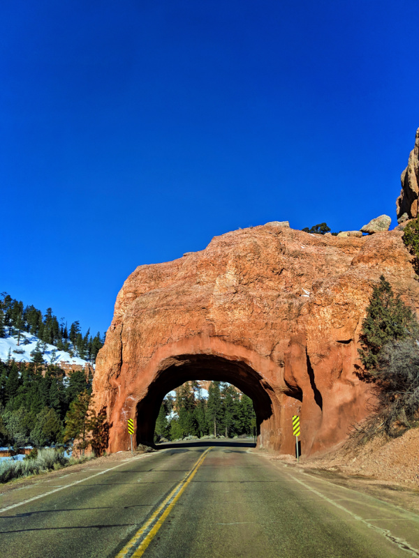 Sandstone Arch tunnel in Dixie National Forest Bryce Canyon Utah 1
