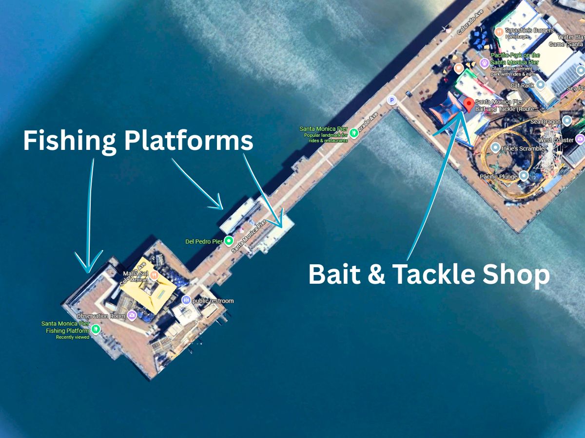 Santa Monica Pier California Fishing Map