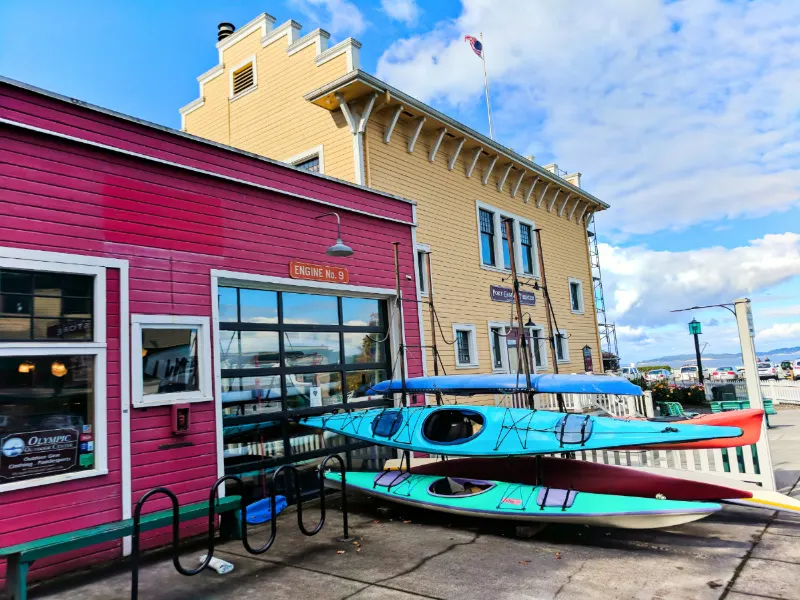 Sea Kayaks at Olympic Outdoor Center in Port Gamble Washington 1