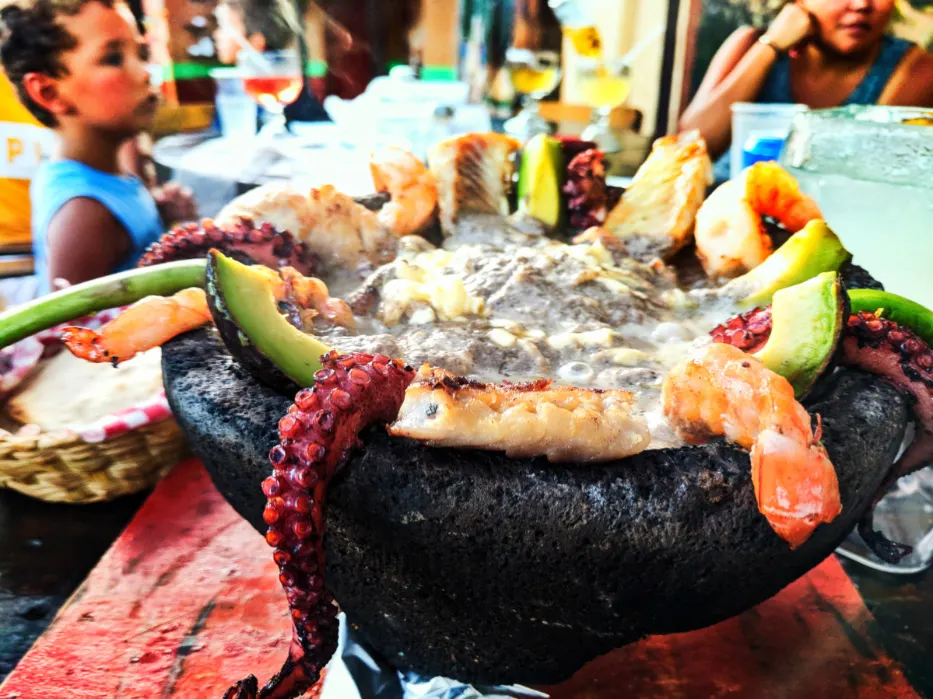 Seafood Mocajete at Tacos Guacamayas downtown Cabo San Lucas 1