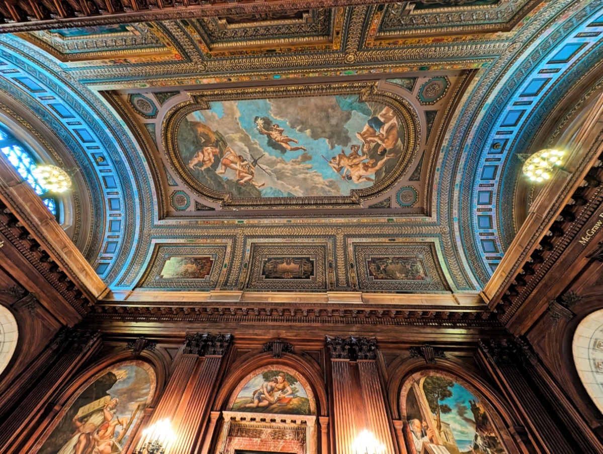 Second Floor Lobby Ceiling Murals of New York Public Library 5th Ave New York City 2