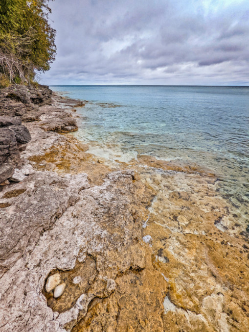Shoreline of Lake Michigan at Cave Point County Park Door County Wisconsin 2