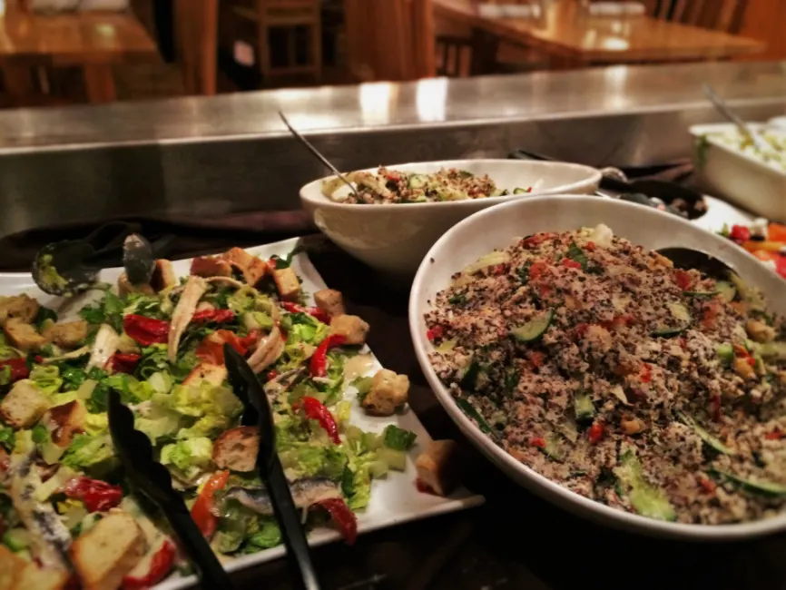 Side and Salad Bar in Kingfisher Restaurant at Sleeping Lady Resort Leavenworth WA 4