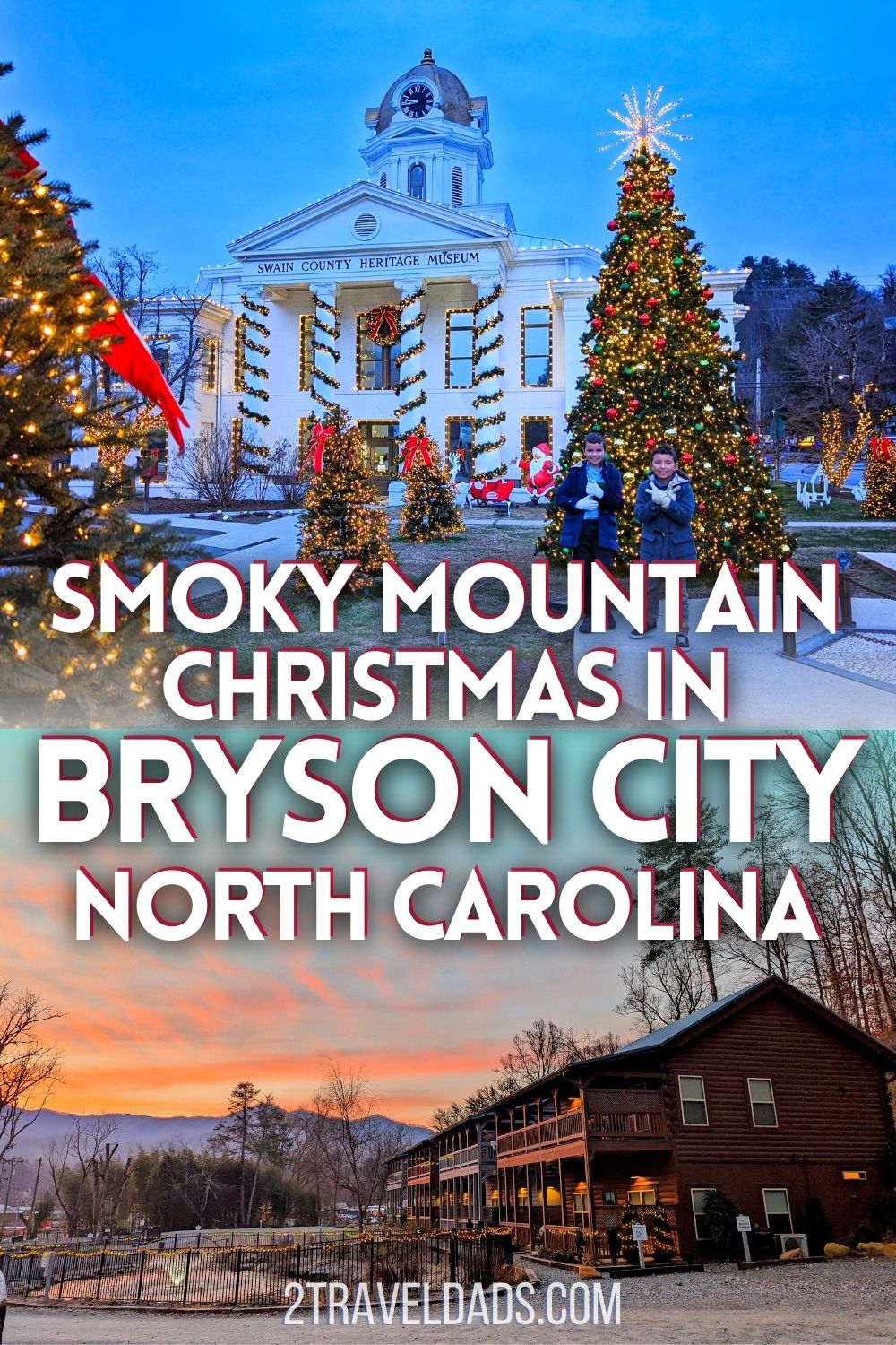 Christmas in Bryson City, NC is one of the most magical places to enjoy the holidays in the Smoky Mountains. See the best things to do, including the Polar Express Train and hiking in Great Smoky Mountains NP in the winter.