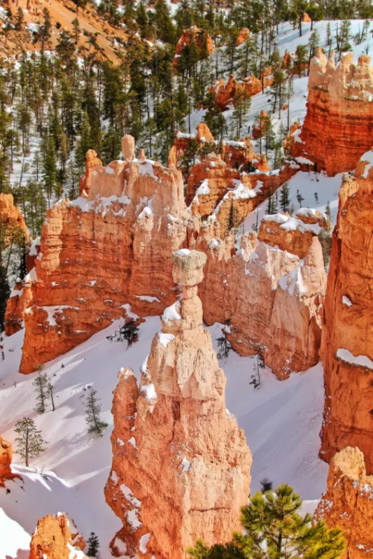 Snow on Thors Hammer Bryce Canyon National Park Utah 2