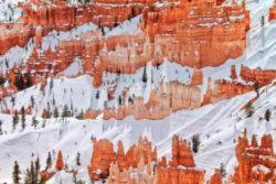 Snow on hoodoos at Inspiration Point Bryce Canyon National Park Utah 1