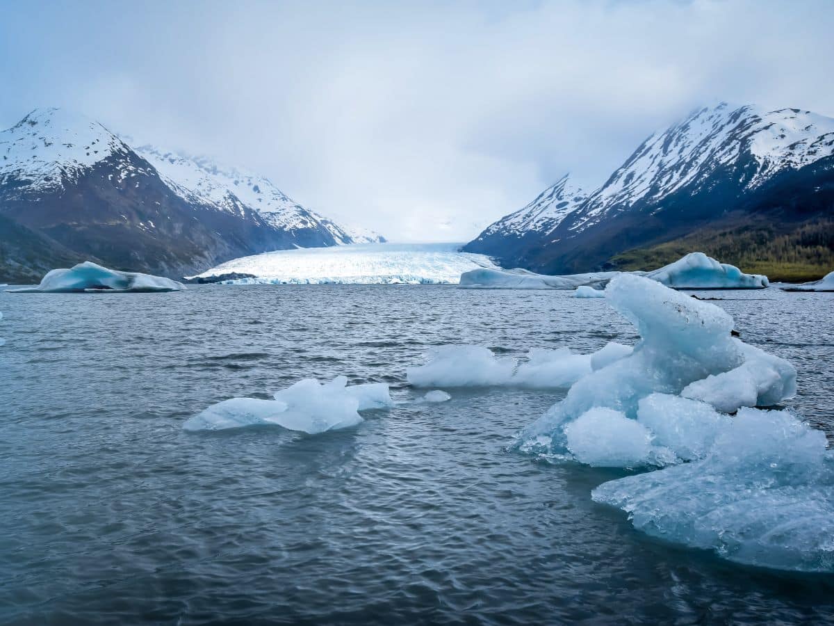 Spencer Glacier Lake near Seward Alaska