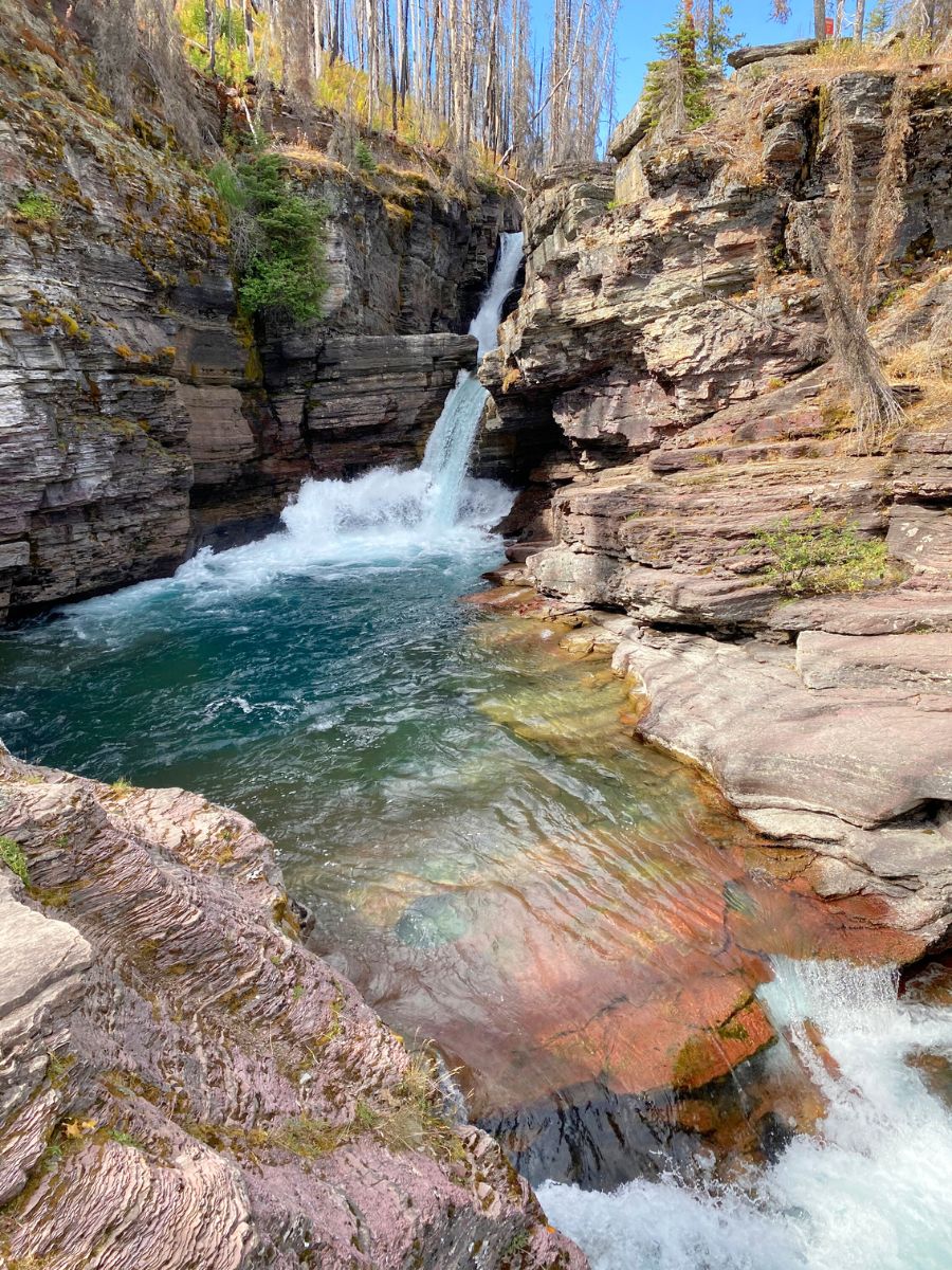 St Mary Falls in Glacier National Park Montana