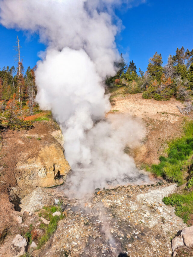 Steam at Mud Volcanoes Yellowstone National Park Wyoming 9