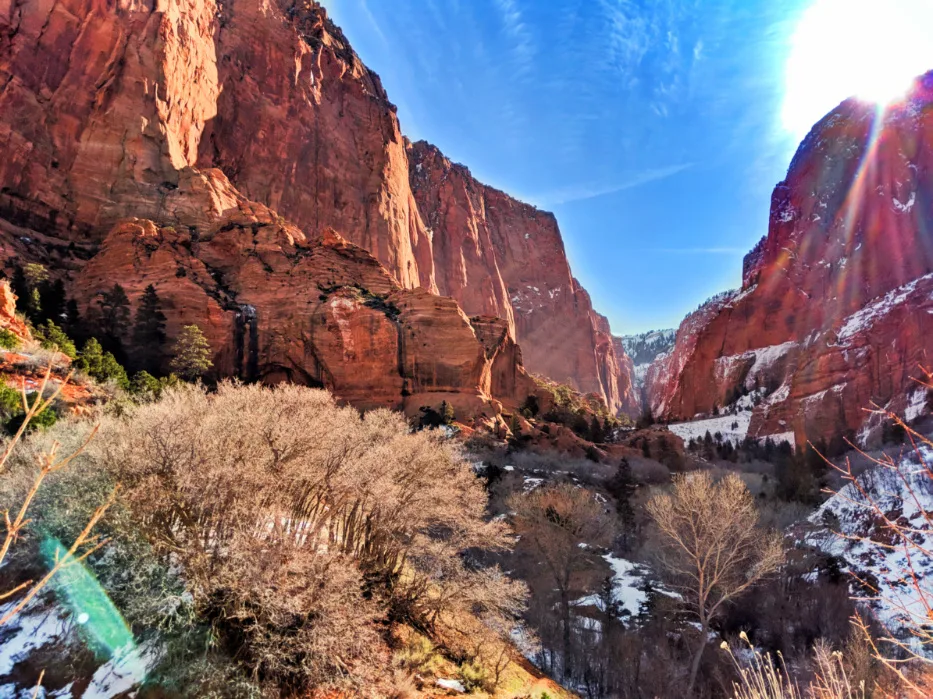 Sunlight through Kolob Canyons Zion National Park Utah 4