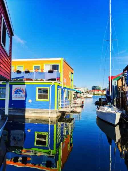 Sunny Day at Fishermans Wharf Inner Harbour Victoria BC 2