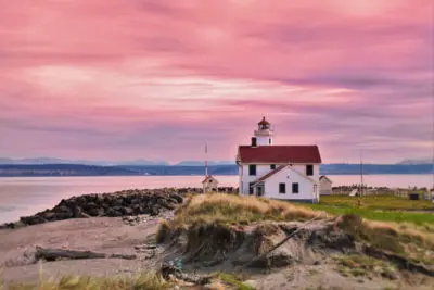 Sunset at Point Wilson Lighthouse Fort Worden Port Townsend 12