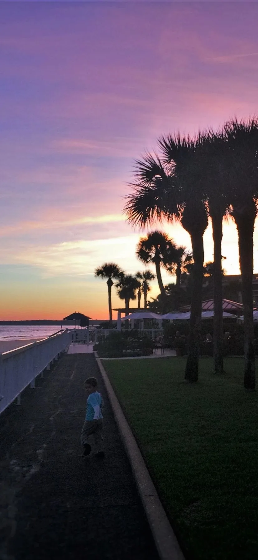 Sunset on Beach Promenade at King and Prince Resort St Simons Island