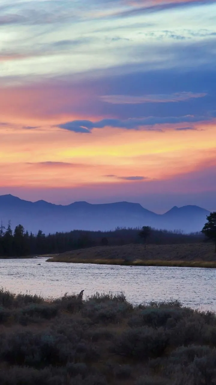 Sunset on Madison River, 2 Days in Yellowstone Itinerary