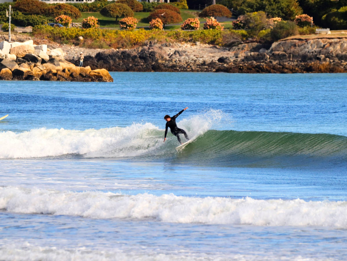 Surfer at Kennebunk Beach Kennebunkport Maine 1