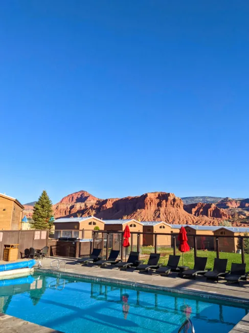 Swimming Pool and Cabins at Capitol Reef Resort at Capitol Reef National Park Torrey Utah 2