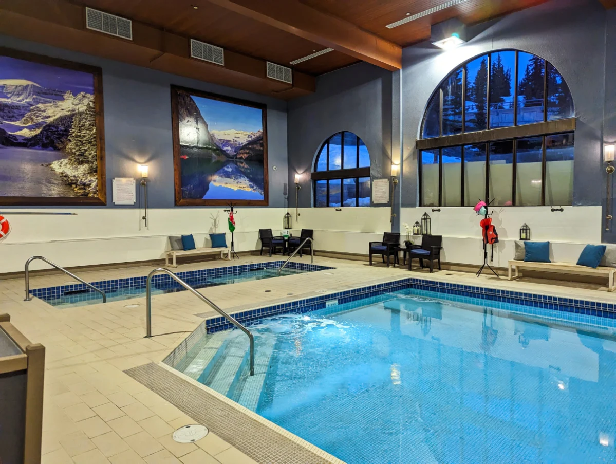 Swimming Pool and Hot Tub at Fairmont Chateau Lake Louise Banff Alberta 1