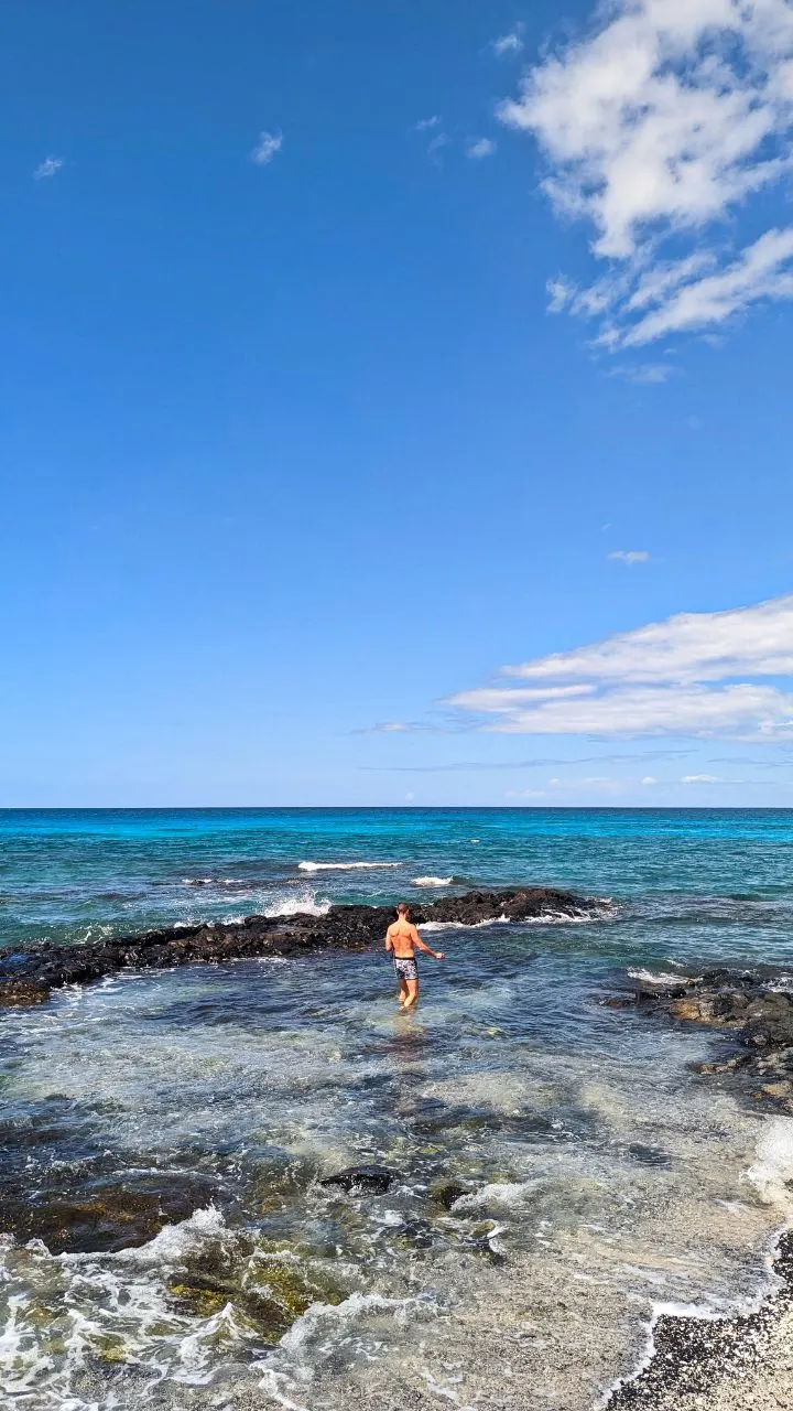 Swimming at Kiholo Bay Kona Coast Big Island Hawaii