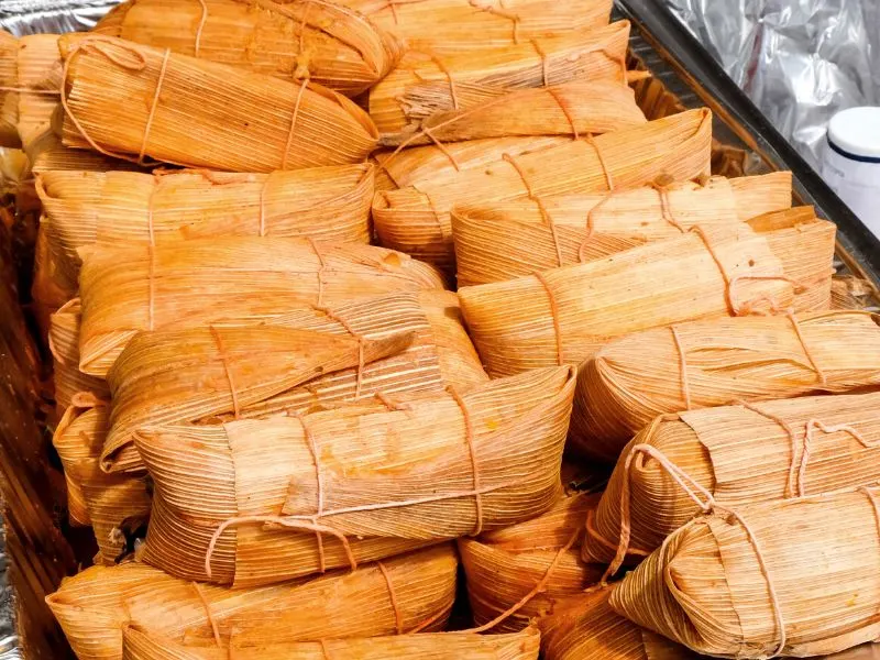 Tamales at Street Vendor during Dia de los Muertos Cabo San Lucas Mexico