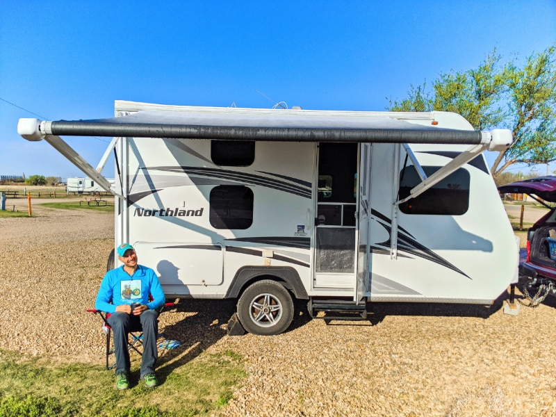 Taylor Family Camping Trailer at KOA Journey Amarillo Texas cross country move 2020 4