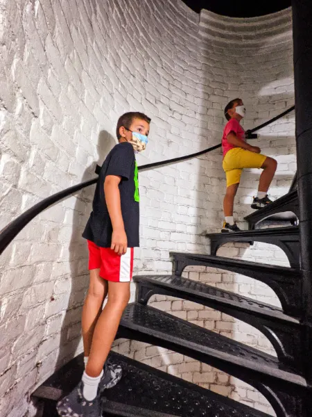 Taylor Family Climbing St Simons Island Lighthouse Golden Isles Georgia 1