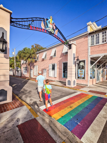 Taylor Family Crossing Rainbow Crosswalk Bahama Village Key West Florida Keys 2021 3