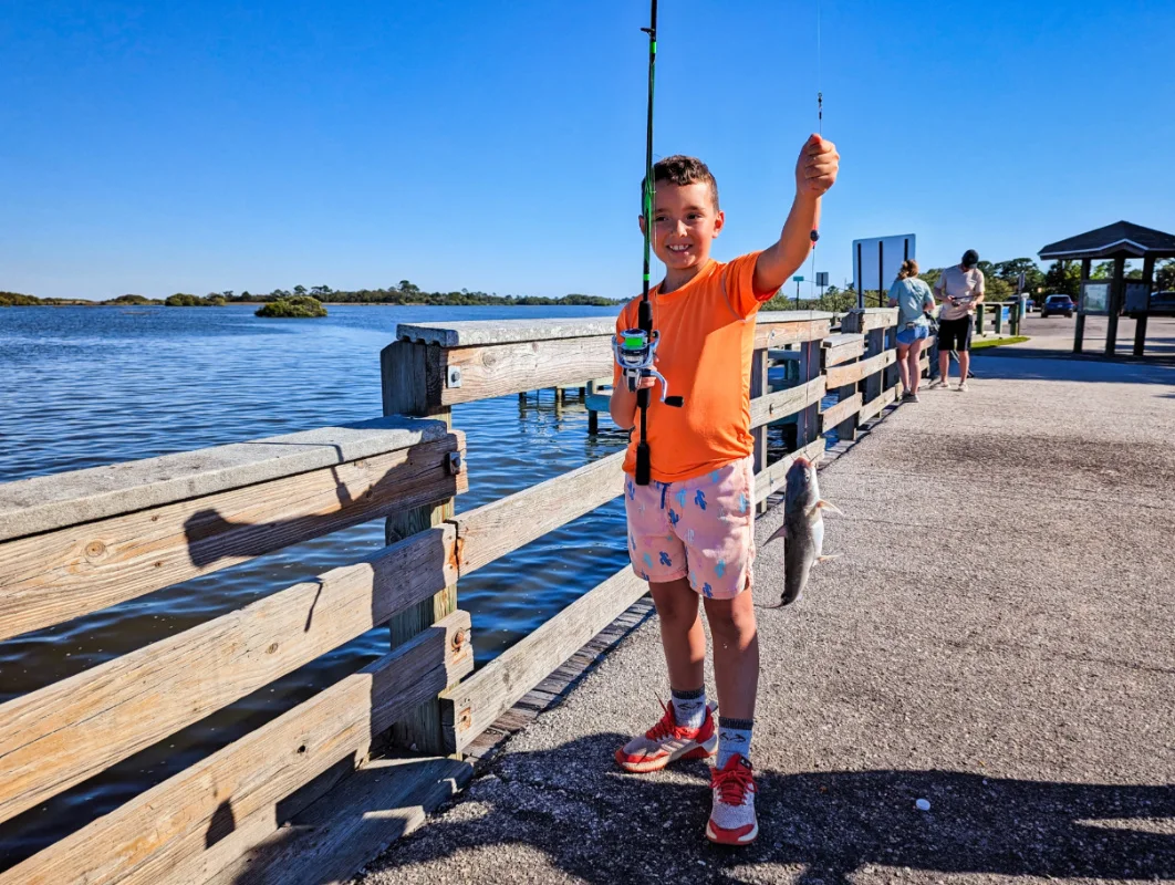 Taylor Family Fishing at Pier in Cedar Key Gulf Coast Florida 5