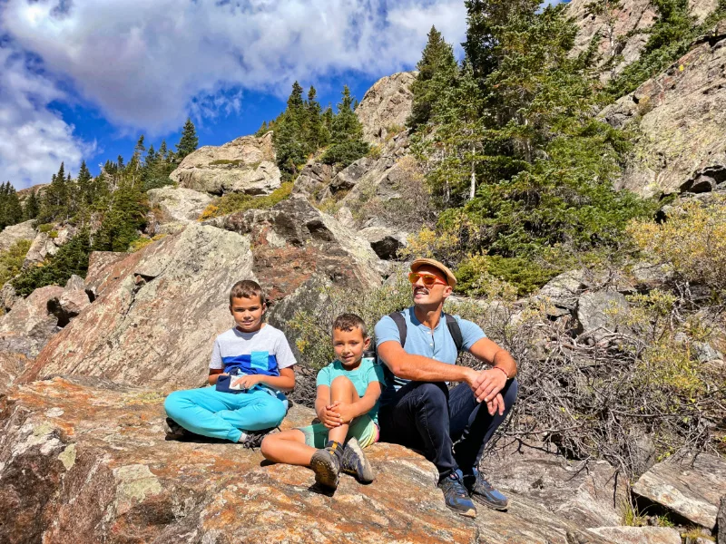 Taylor Family Hiking at Blue Lakes White River National Forest Breckenridge Colorado 1