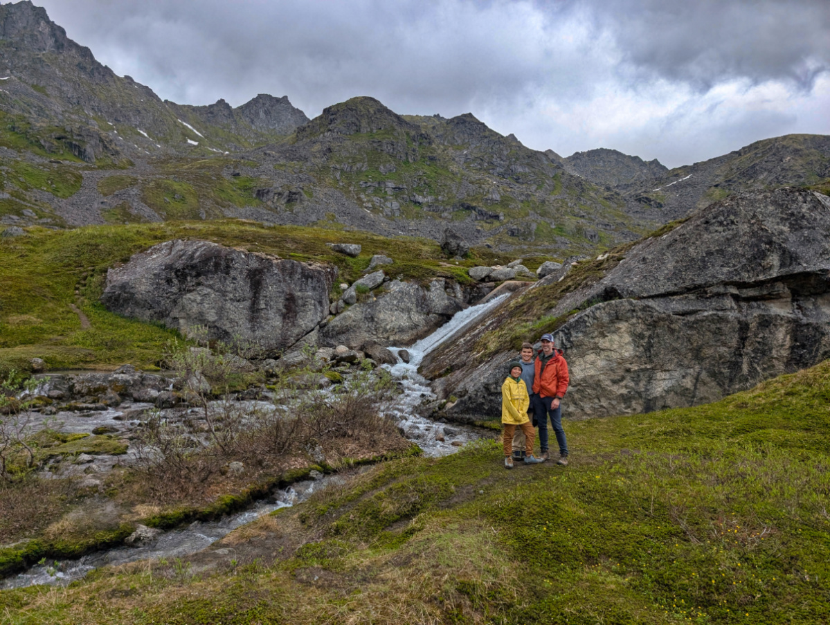 Taylor Family Hiking at Lane Basin Trail Archangel Creek Hatcher Pass Palmer Alaska 11