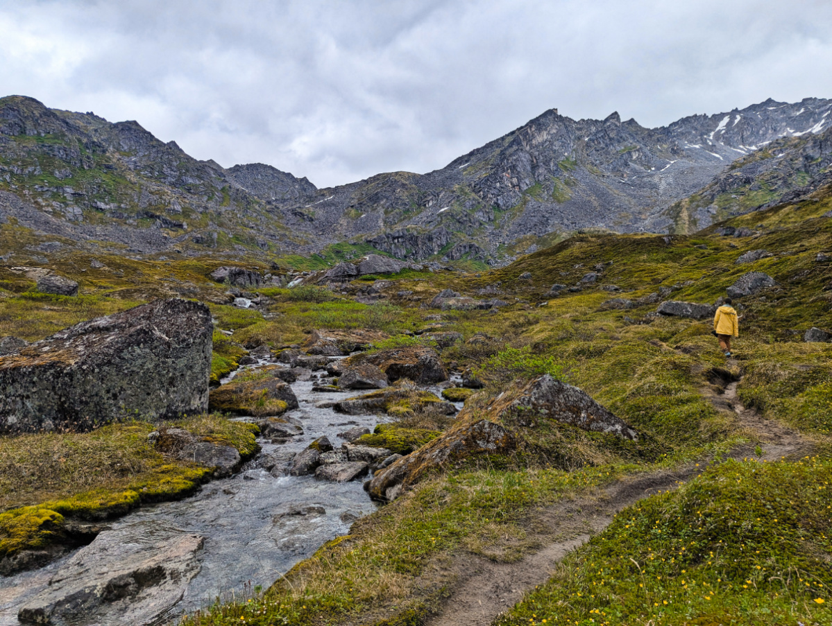 Taylor Family Hiking at Lane Basin Trail Archangel Creek Hatcher Pass Palmer Alaska 5