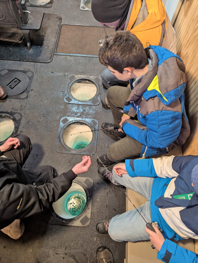 Taylor Family Ice Fishing on Chena Lakes with Rods Alaskan Guide Service Fairbanks Alaska 2
