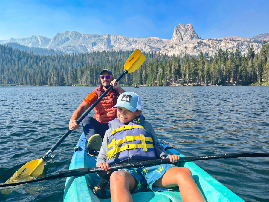 Taylor Family Kayaking at Lake Mary Mammoth Lakes California 1