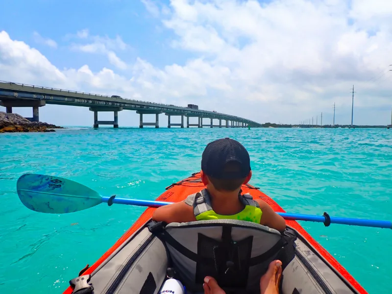 Taylor Family Kayaking in Advanced Elements Tandem at Indian Key Fill Middle Keys Florida Keys 2021 2