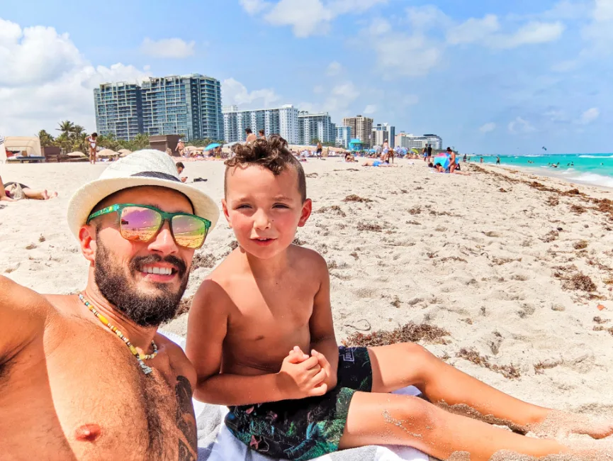 Taylor Family On the Sand at South Beach Miami Florida 4