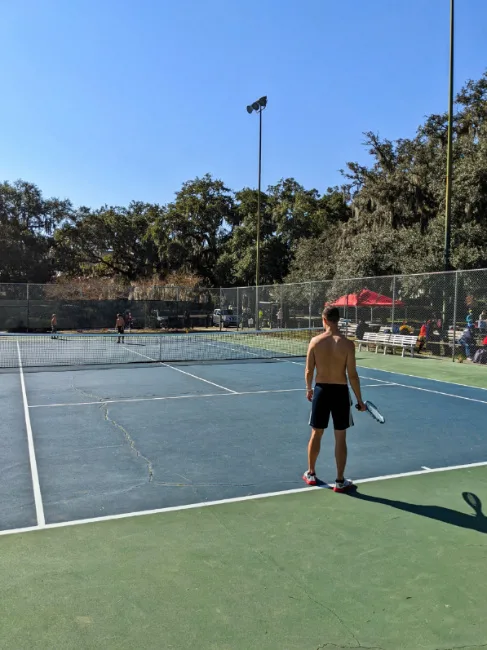 Taylor Family Playing Tennis at Forsyth Park Savannah Georgia 1
