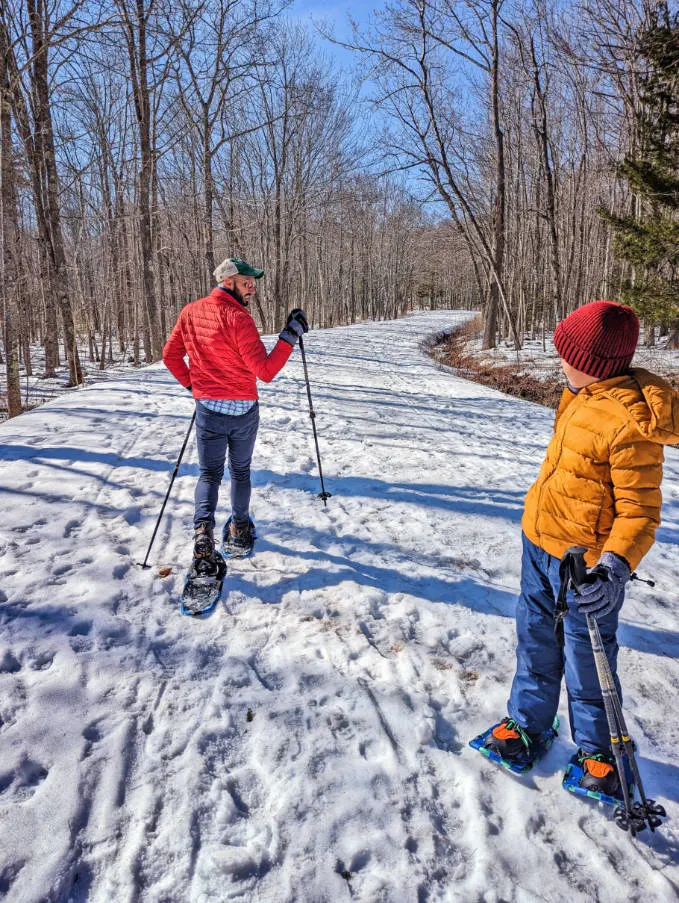 Taylor Family Snowshoeing at Mount Battie in Camden Hills State Park Midcoast Maine 2