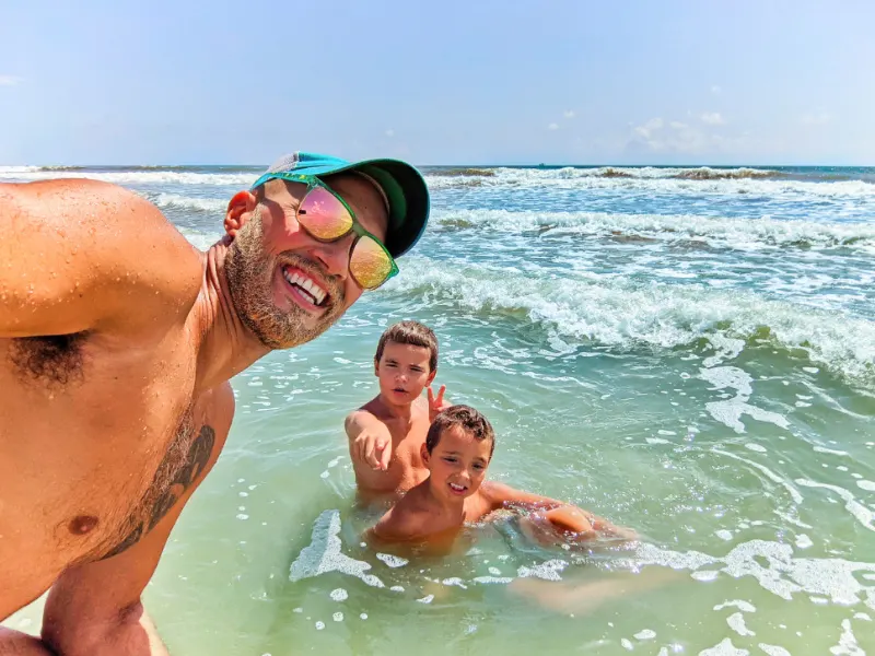 Taylor Family Swimming at Cumberland Island National Seashore Coastal Georgia 3