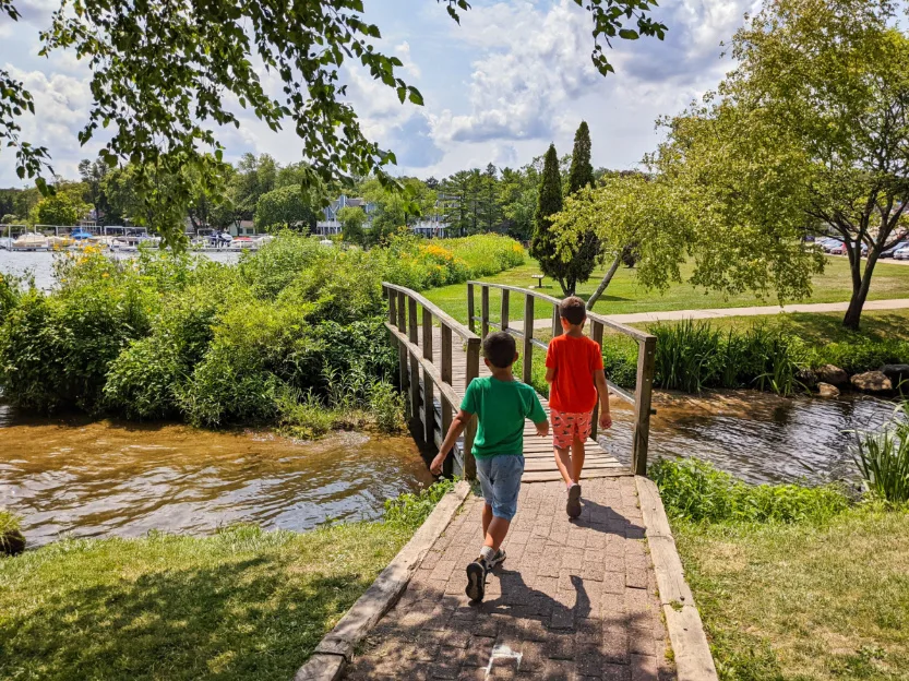 Taylor Family Walking the Shore Path at Williams Bay Lake Geneva Wisconsin 1