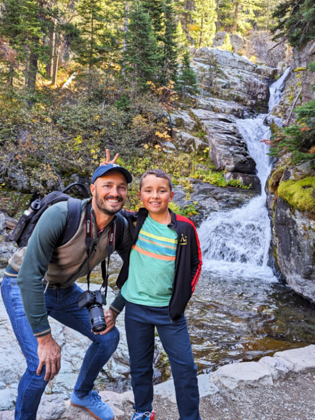 Taylor Family at Aster Falls in Two Medicine Glacier National Park Montana 1