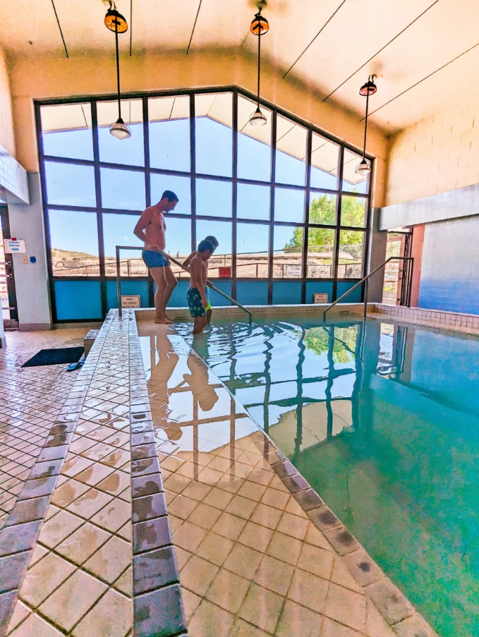 Taylor Family at Bath House at Hot Springs State Park Thermopolis Wyoming 1