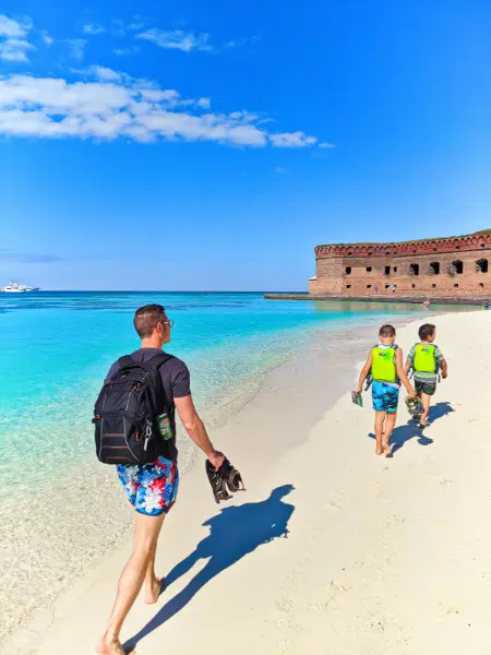 Taylor Family at Beach in Dry Tortugas National Park Key West Florida Keys 2020 2