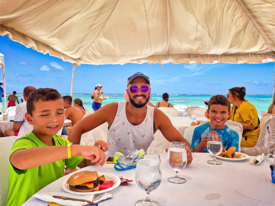 Taylor Family at Beachfront BBQ at Club Med Punta Cana Dominican Republic 1