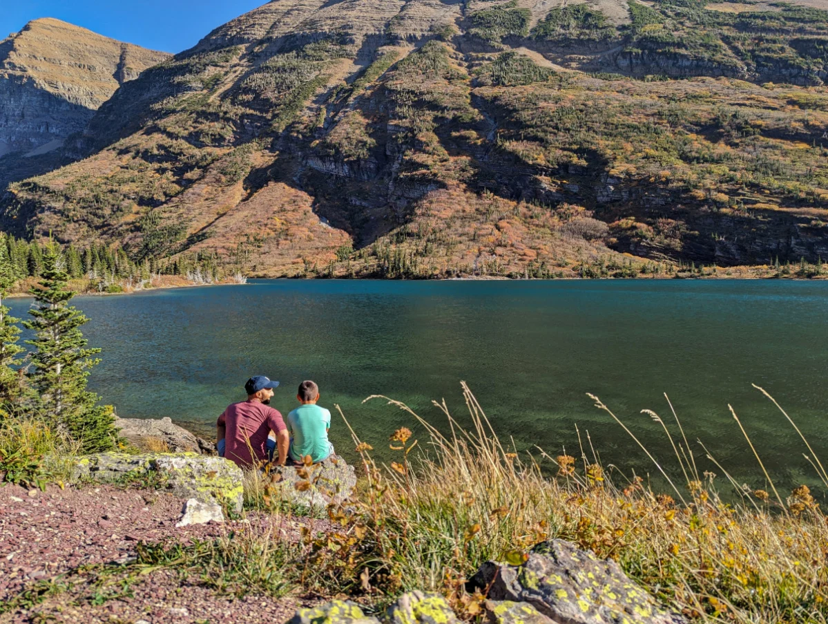 Taylor Family at Bullhead Lake at Many Glacier in Glacier National Park Montana 1