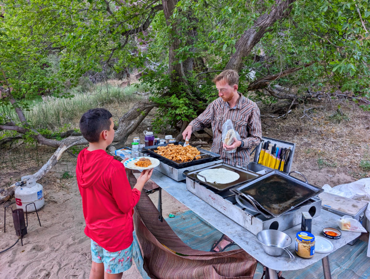 Taylor Family at Campsite while Rafting the Green River with OARS in Dinosaur National Monument Gates of Lodore Utah 4