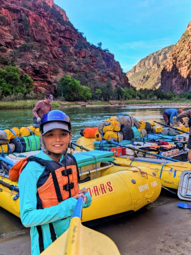 Taylor Family at Campsite while Rafting the Green River with OARS in Dinosaur National Monument Gates of Lodore Utah 5